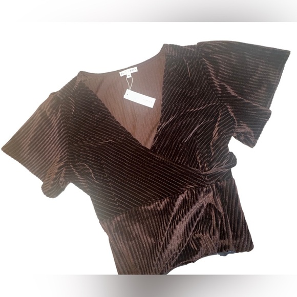 NWT Baltic Born Andi Ribbed Velvet Wrap Short Sleeve Maxi Dress Black Orchid XL - Picture 5 of 13